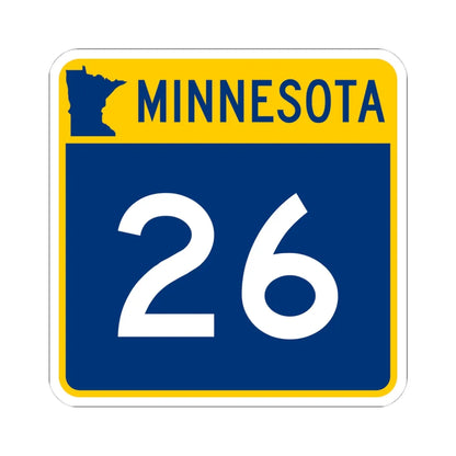 MN-26 (Minnesota) (Road Sign) STICKER Vinyl Kiss-Cut Decal 4 Inch White - The Sticker Space