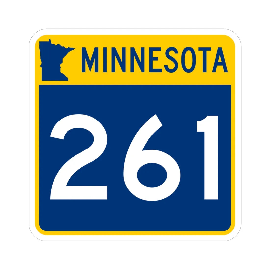MN-261 (Minnesota) (Road Sign) STICKER Vinyl Kiss-Cut Decal 4 Inch White - The Sticker Space