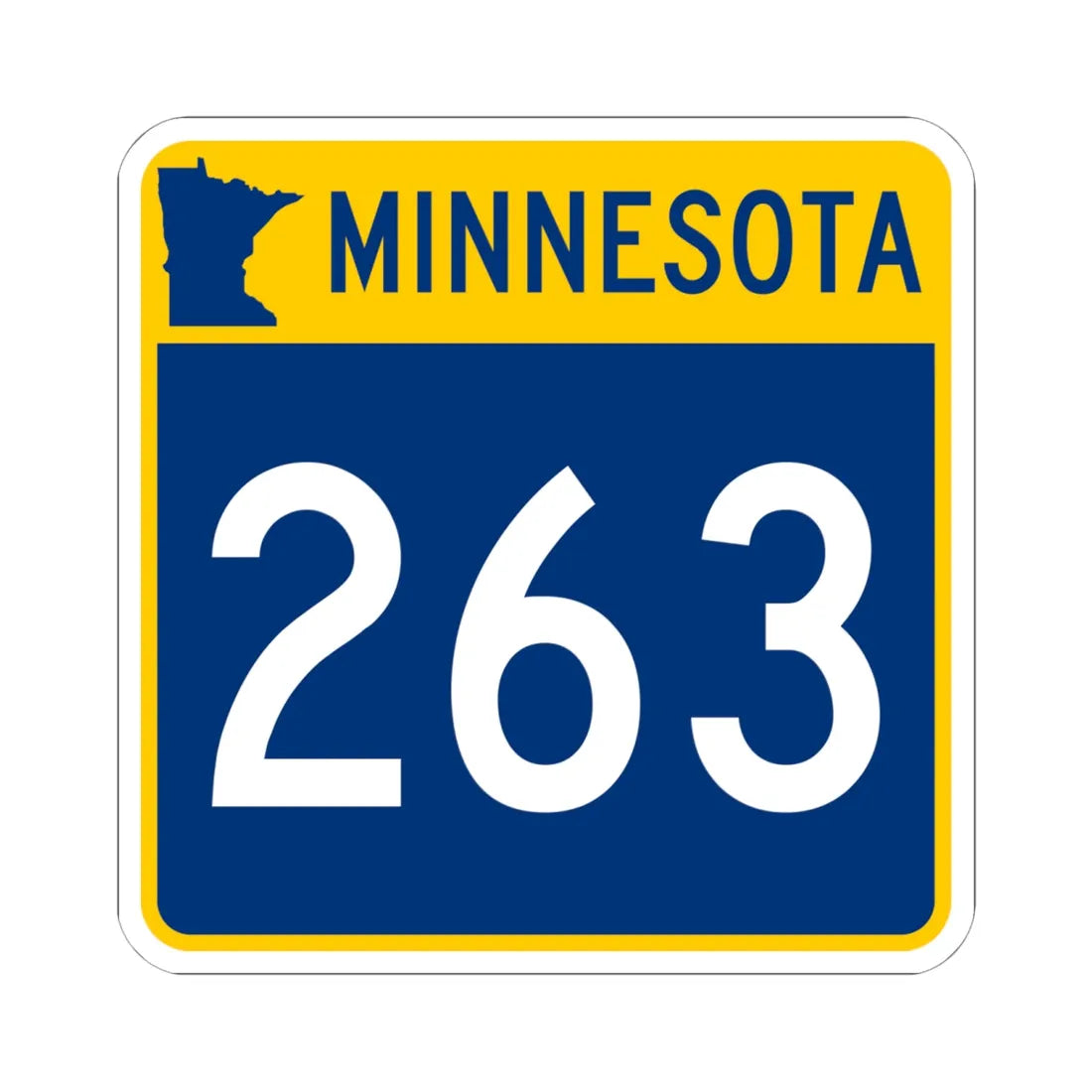 MN-263 (Minnesota) (Road Sign) STICKER Vinyl Kiss-Cut Decal 6 Inch White - The Sticker Space