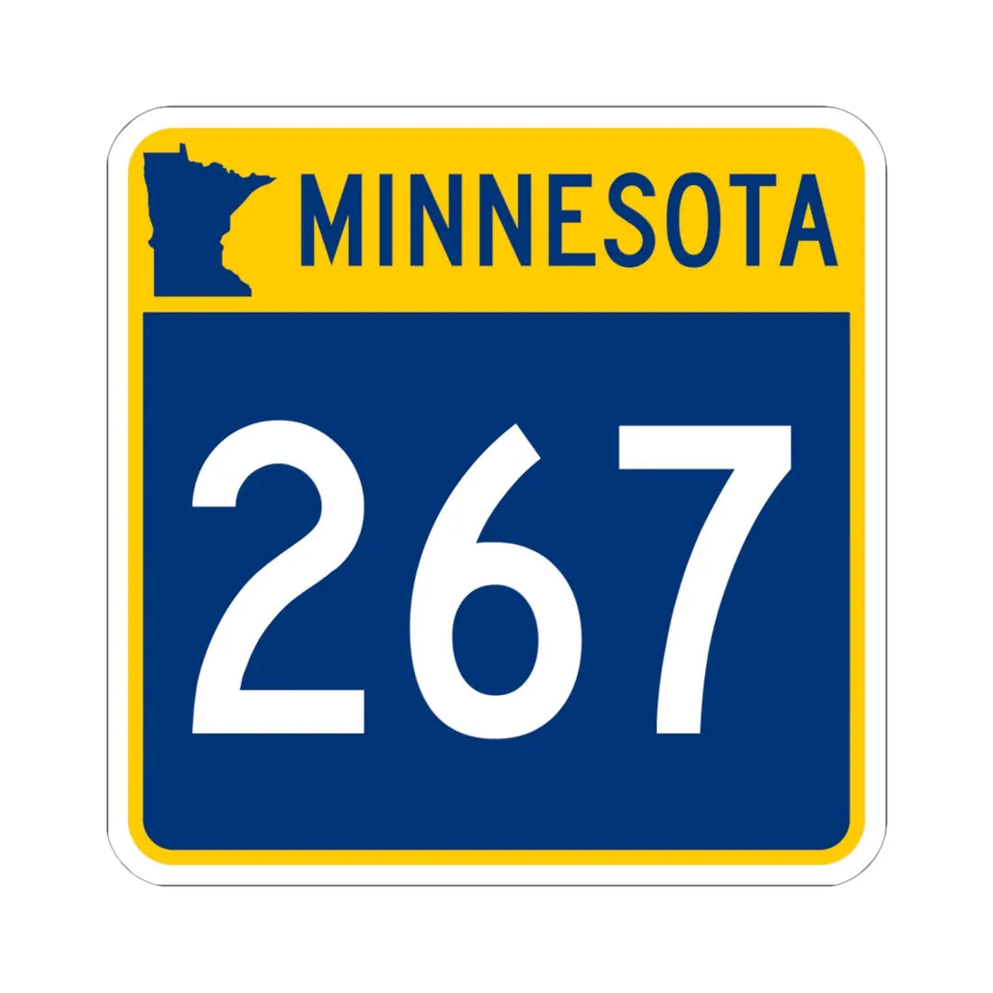 MN-267 (Minnesota) (Road Sign) STICKER Vinyl Kiss-Cut Decal 6 Inch White - The Sticker Space