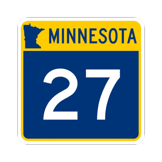 MN-27 (Minnesota) (Road Sign) STICKER Vinyl Kiss-Cut Decal 2 Inch White - The Sticker Space