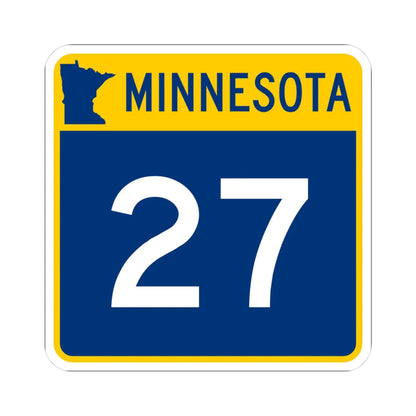 MN-27 (Minnesota) (Road Sign) STICKER Vinyl Kiss-Cut Decal 3 Inch White - The Sticker Space