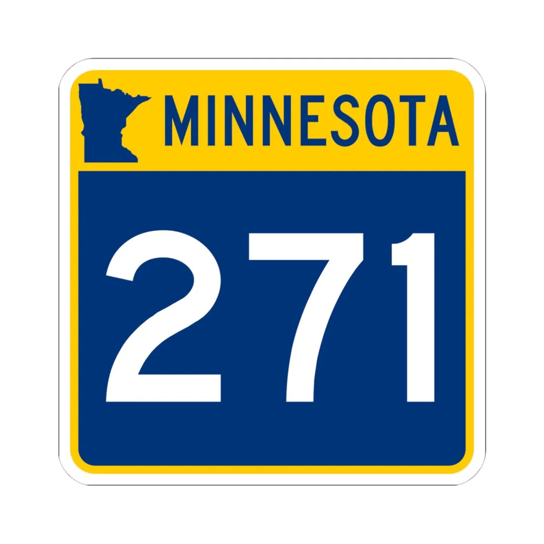 MN-271 (Minnesota) (Road Sign) STICKER Vinyl Kiss-Cut Decal 4 Inch White - The Sticker Space