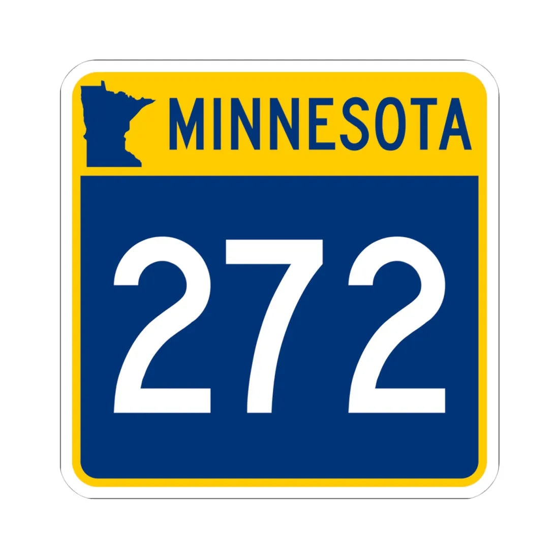 MN-272 (Minnesota) (Road Sign) STICKER Vinyl Kiss-Cut Decal 4 Inch White - The Sticker Space