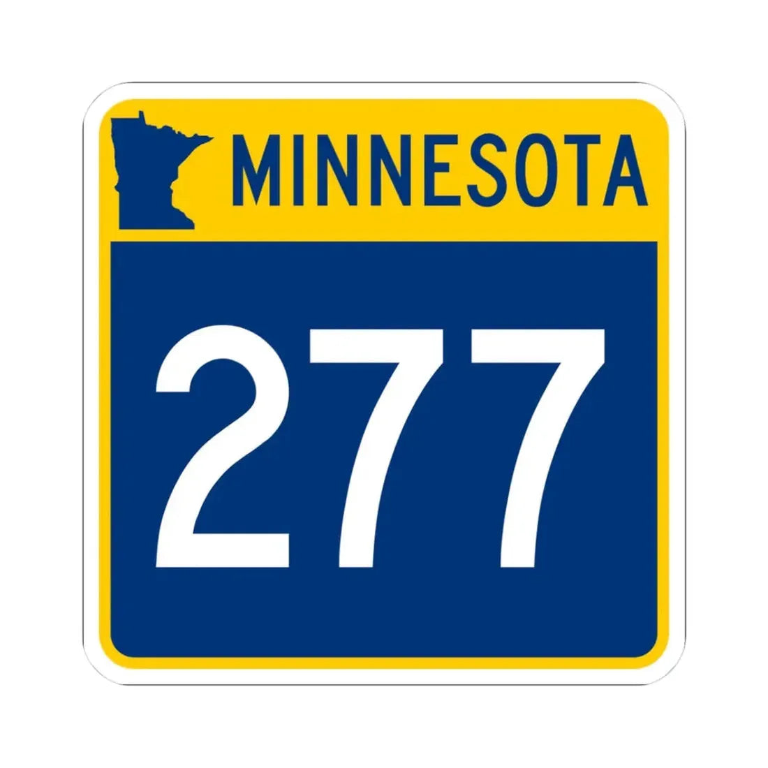 MN-277 (Minnesota) (Road Sign) STICKER Vinyl Kiss-Cut Decal 3 Inch White - The Sticker Space