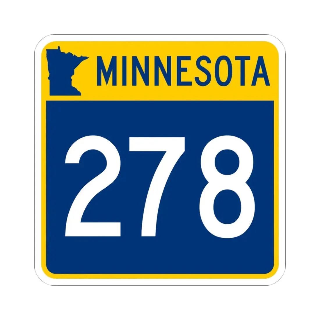 MN-278 (Minnesota) (Road Sign) STICKER Vinyl Kiss-Cut Decal 4 Inch White - The Sticker Space