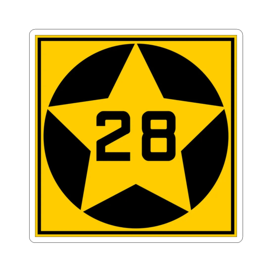 MN-28 1920 (Minnesota) (Road Sign) STICKER Vinyl Kiss-Cut Decal 2 Inch White - The Sticker Space