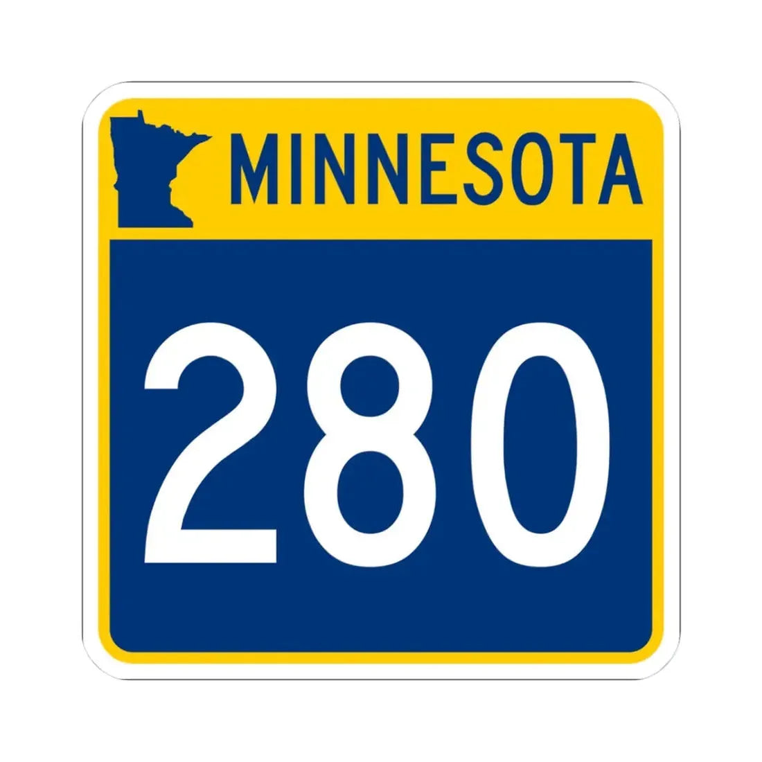 MN-280 (Minnesota) (Road Sign) STICKER Vinyl Kiss-Cut Decal 3 Inch White - The Sticker Space