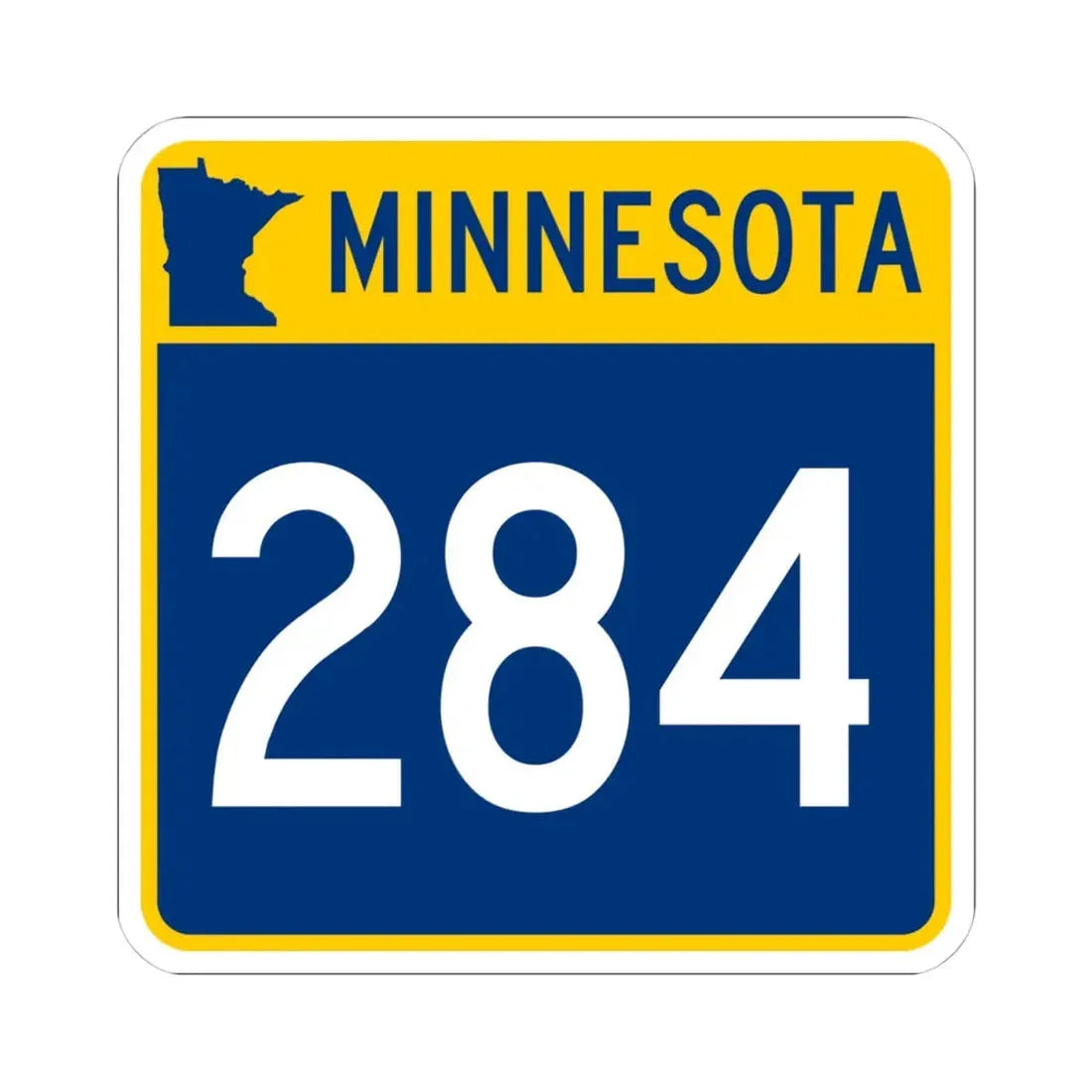 MN-284 (Minnesota) (Road Sign) STICKER Vinyl Kiss-Cut Decal 4 Inch White - The Sticker Space