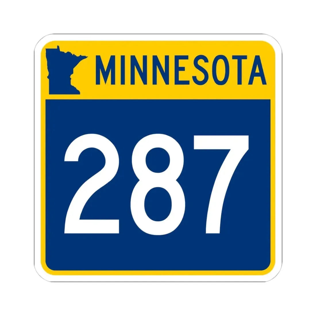 MN-287 (Minnesota) (Road Sign) STICKER Vinyl Kiss-Cut Decal - The Sticker Space