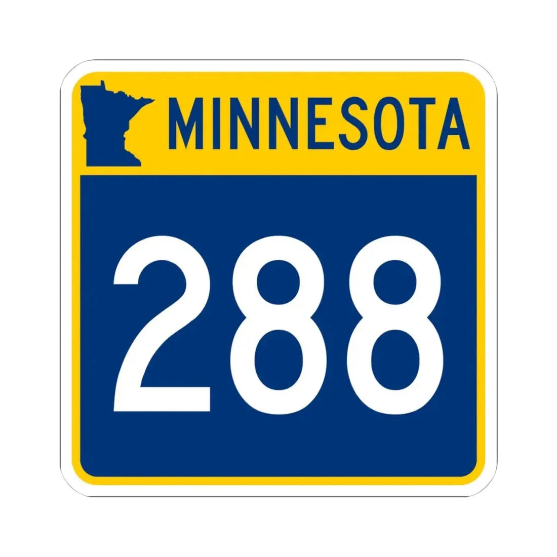 MN-288 (Minnesota) (Road Sign) STICKER Vinyl Kiss-Cut Decal 4 Inch White - The Sticker Space