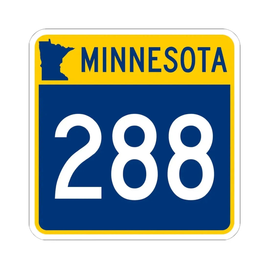 MN-288 (Minnesota) (Road Sign) STICKER Vinyl Kiss-Cut Decal 6 Inch White - The Sticker Space
