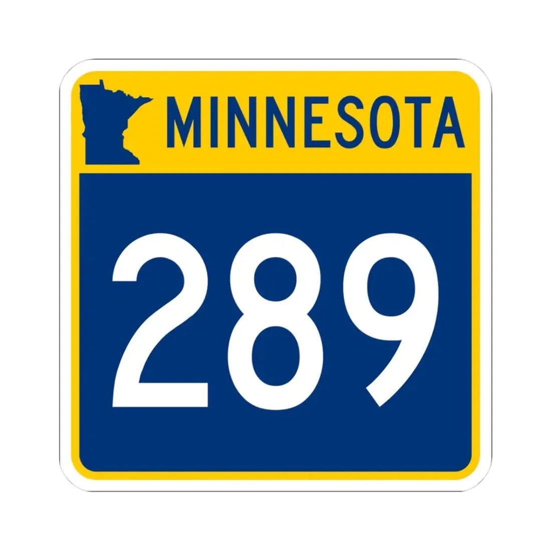 MN-289 (Minnesota) (Road Sign) STICKER Vinyl Kiss-Cut Decal 3 Inch White - The Sticker Space