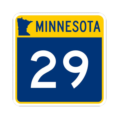 MN-29 (Minnesota) (Road Sign) STICKER Vinyl Kiss-Cut Decal 3 Inch White - The Sticker Space