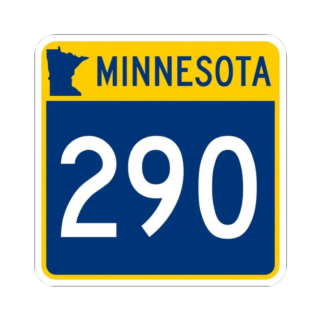 MN-290 (Minnesota) (Road Sign) STICKER Vinyl Kiss-Cut Decal 3 Inch White - The Sticker Space