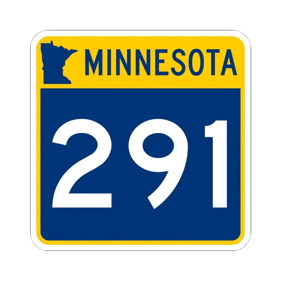 MN-291 (Minnesota) (Road Sign) STICKER Vinyl Kiss-Cut Decal 6 Inch White - The Sticker Space