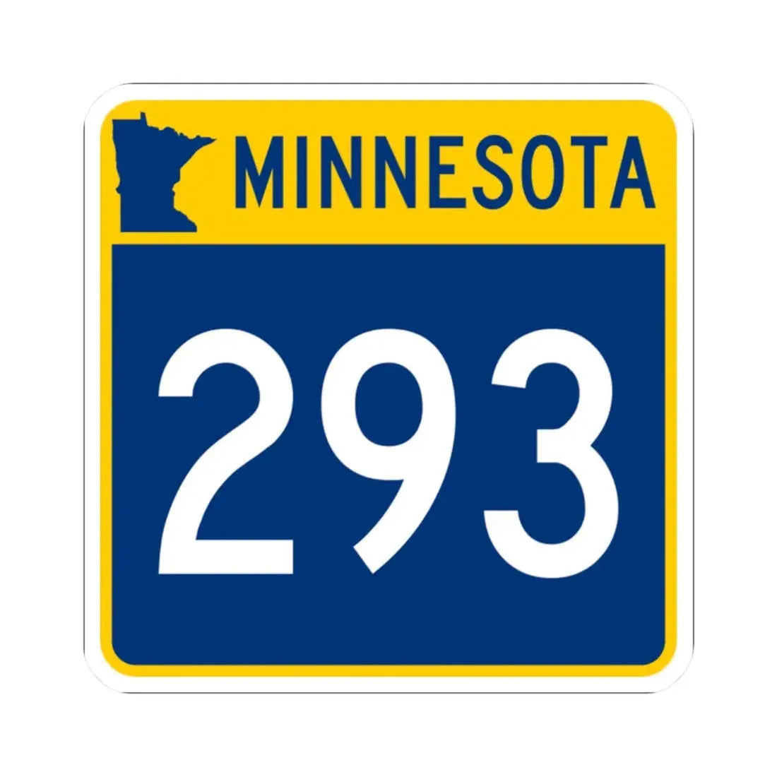 MN-293 (Minnesota) (Road Sign) STICKER Vinyl Kiss-Cut Decal 2 Inch White - The Sticker Space