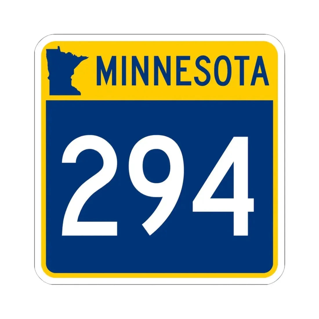 MN-294 (Minnesota) (Road Sign) STICKER Vinyl Kiss-Cut Decal 6 Inch White - The Sticker Space