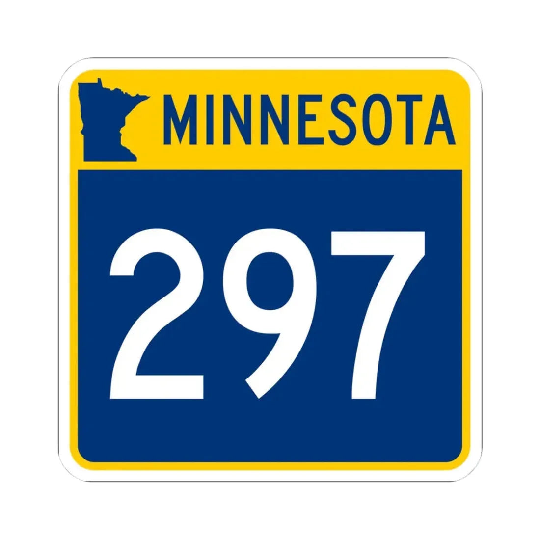 MN-297 (Minnesota) (Road Sign) STICKER Vinyl Kiss-Cut Decal 3 Inch White - The Sticker Space