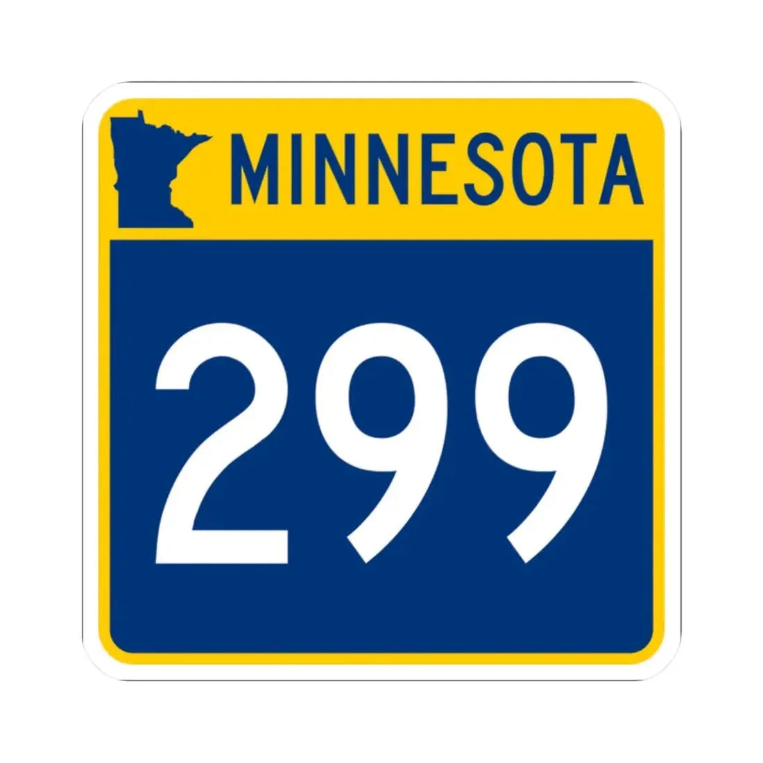 MN-299 (Minnesota) (Road Sign) STICKER Vinyl Kiss-Cut Decal - The Sticker Space