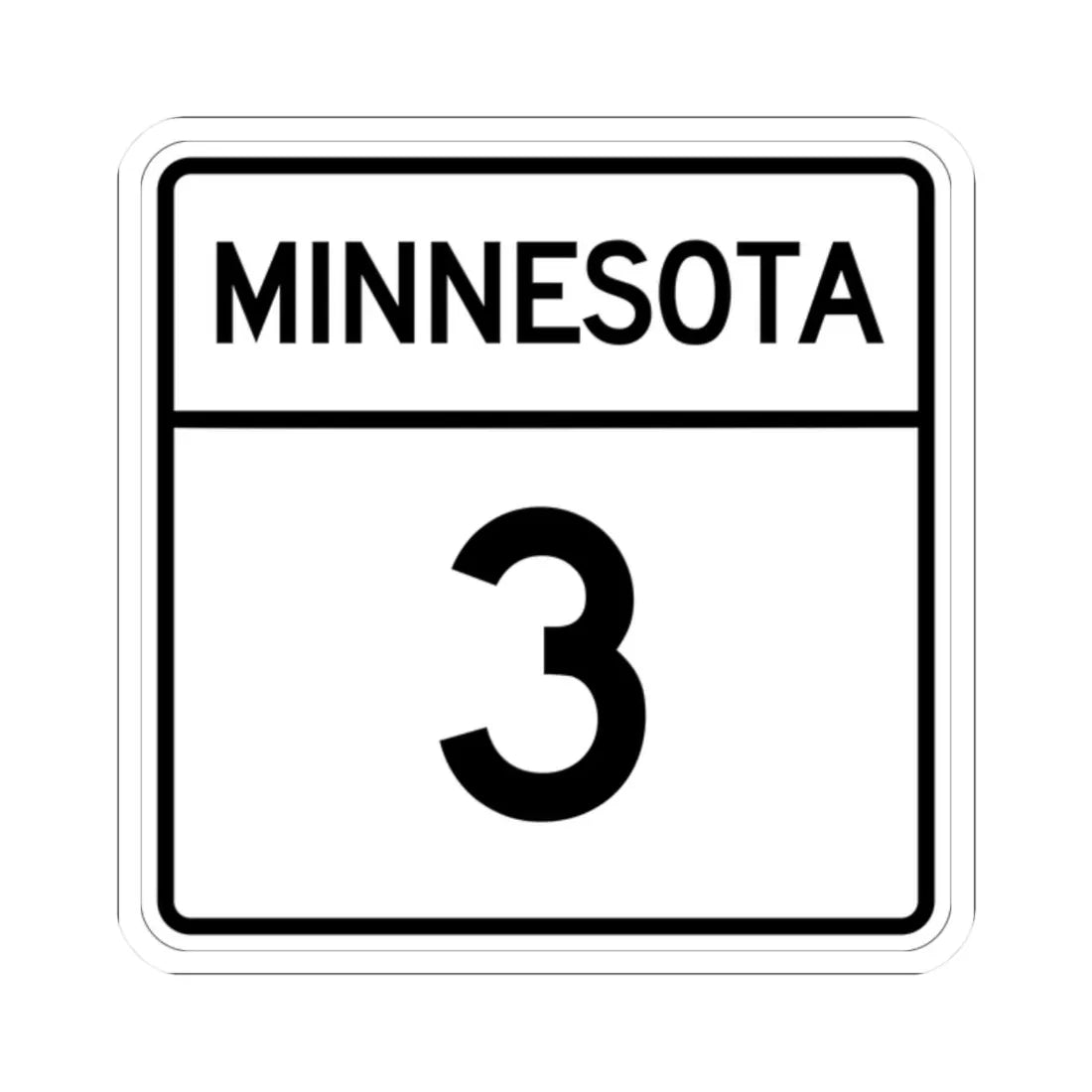 MN-3 1948 (Minnesota) (Road Sign) STICKER Vinyl Kiss-Cut Decal 2 Inch White - The Sticker Space