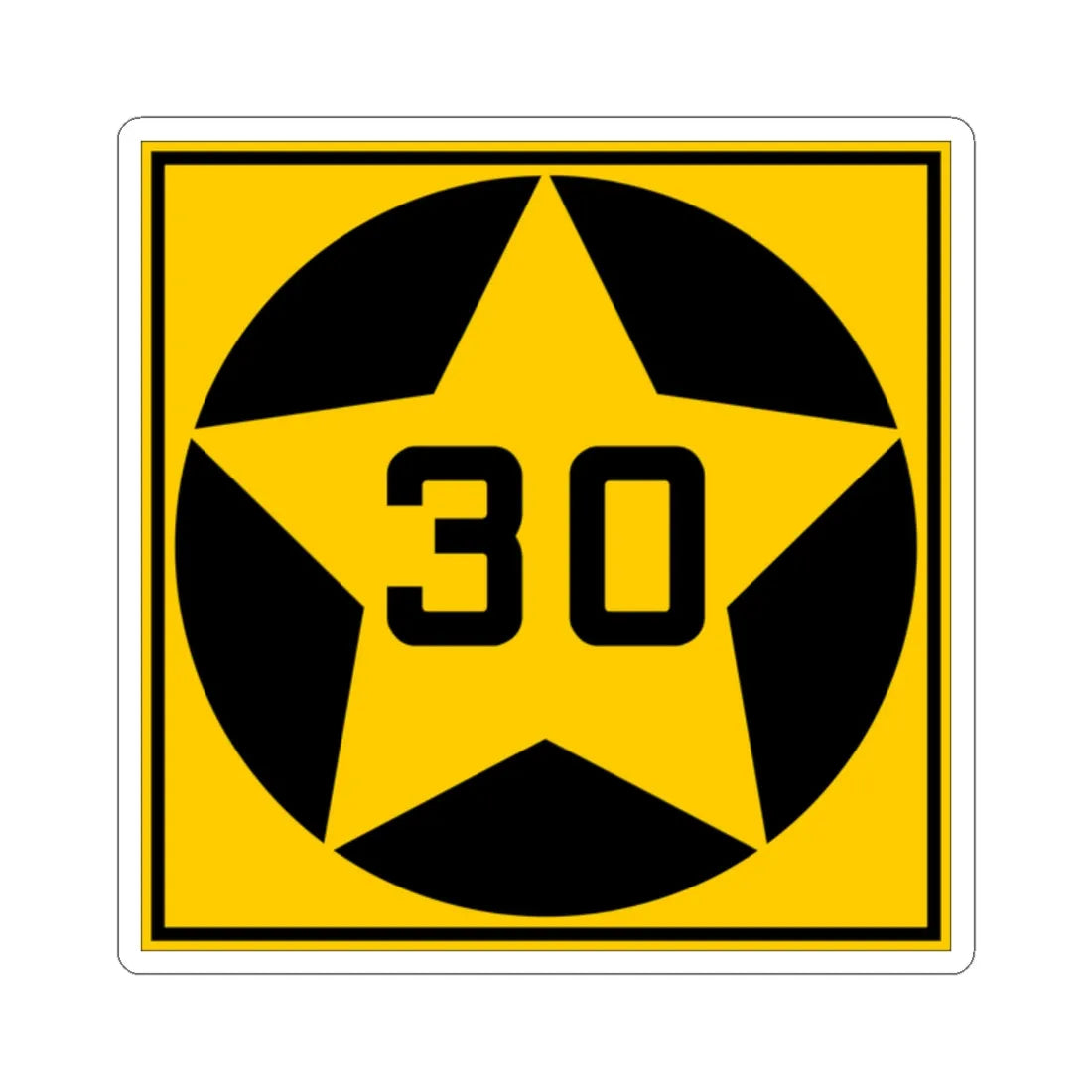 MN-30 1920 (Minnesota) (Road Sign) STICKER Vinyl Kiss-Cut Decal 2 Inch White - The Sticker Space