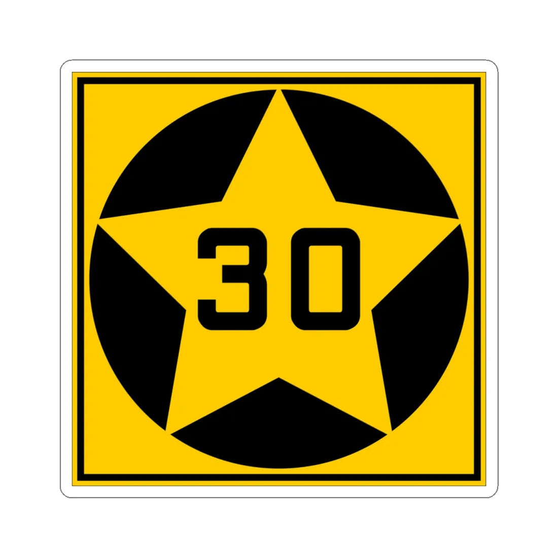 MN-30 1920 (Minnesota) (Road Sign) STICKER Vinyl Kiss-Cut Decal 4 Inch White - The Sticker Space