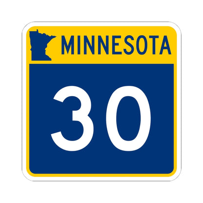 MN-30 (Minnesota) (Road Sign) STICKER Vinyl Kiss-Cut Decal 6 Inch White - The Sticker Space