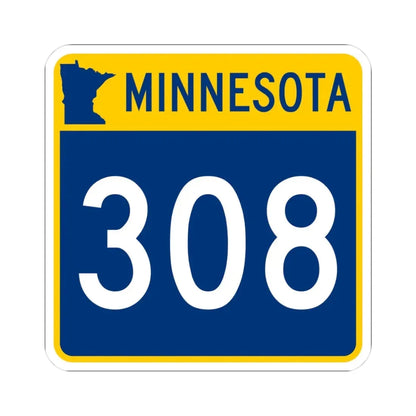 MN-308 (Minnesota) (Road Sign) STICKER Vinyl Kiss-Cut Decal 3 Inch White - The Sticker Space
