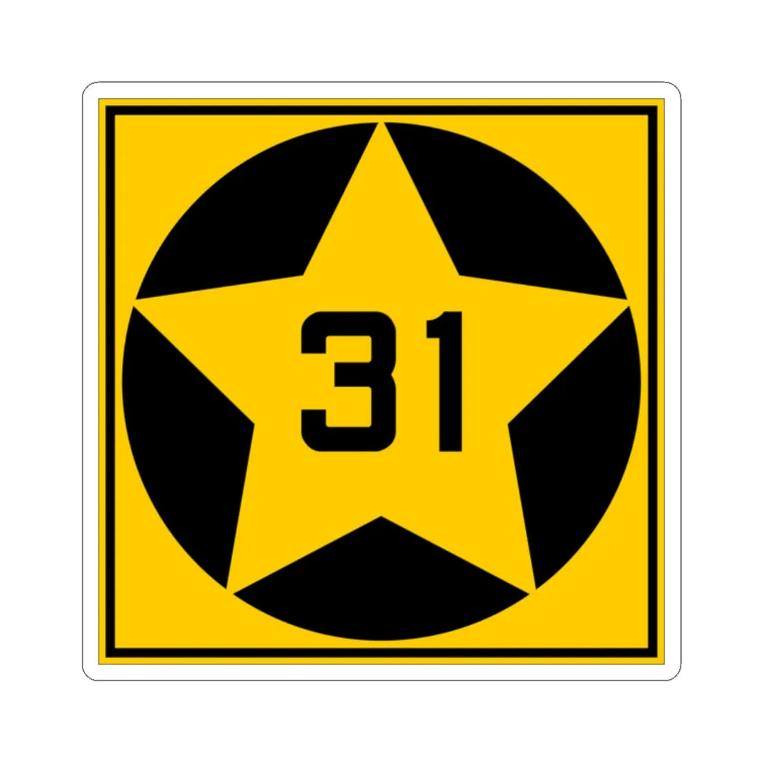 MN-31 1920 (Minnesota) (Road Sign) STICKER Vinyl Kiss-Cut Decal 2 Inch White - The Sticker Space