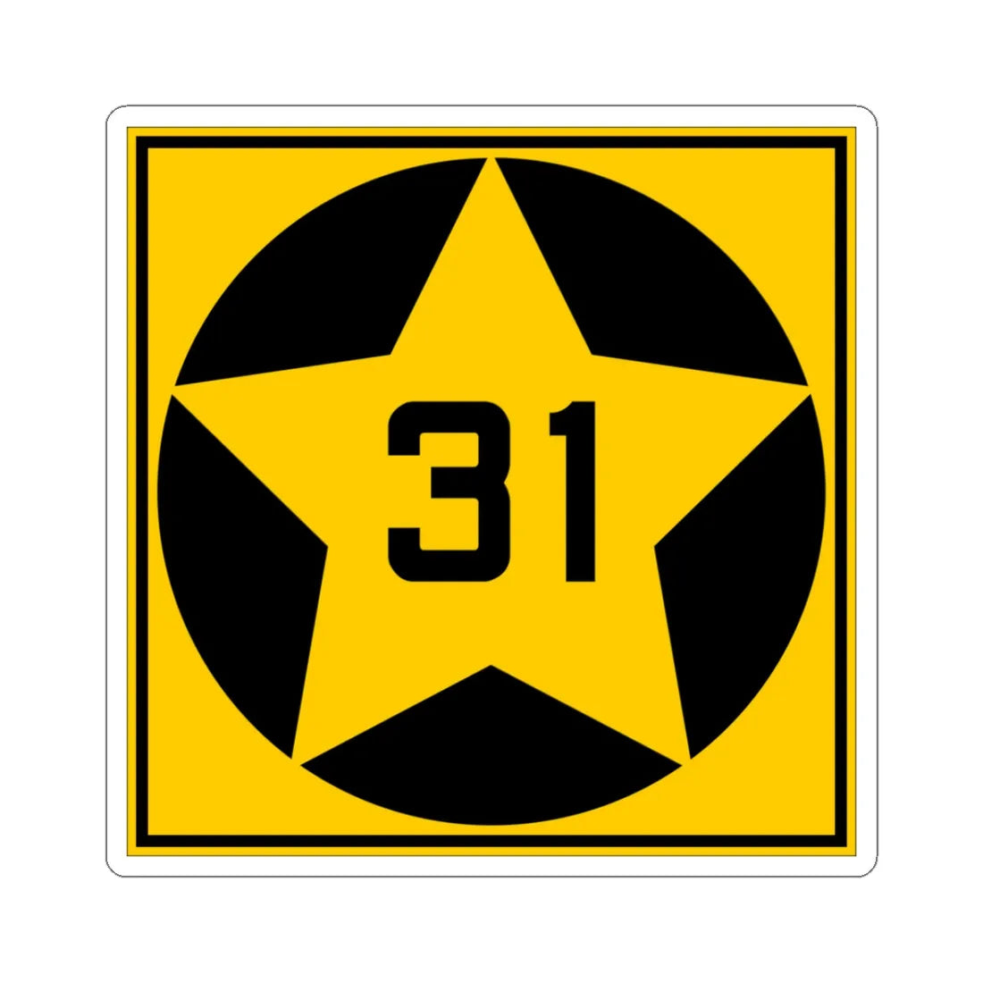 MN-31 1920 (Minnesota) (Road Sign) STICKER Vinyl Kiss-Cut Decal 3 Inch White - The Sticker Space