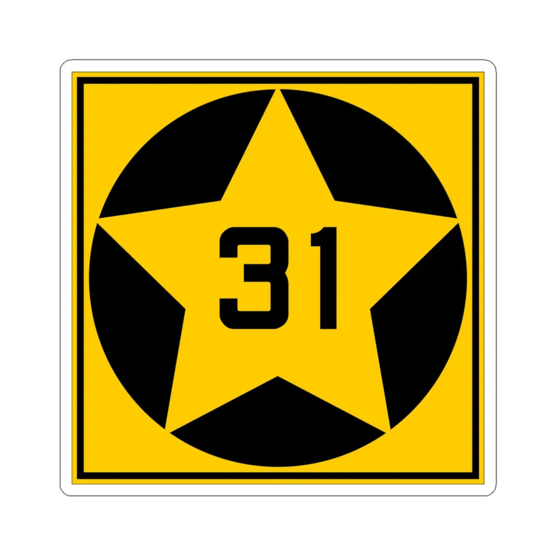 MN-31 1920 (Minnesota) (Road Sign) STICKER Vinyl Kiss-Cut Decal 4 Inch White - The Sticker Space