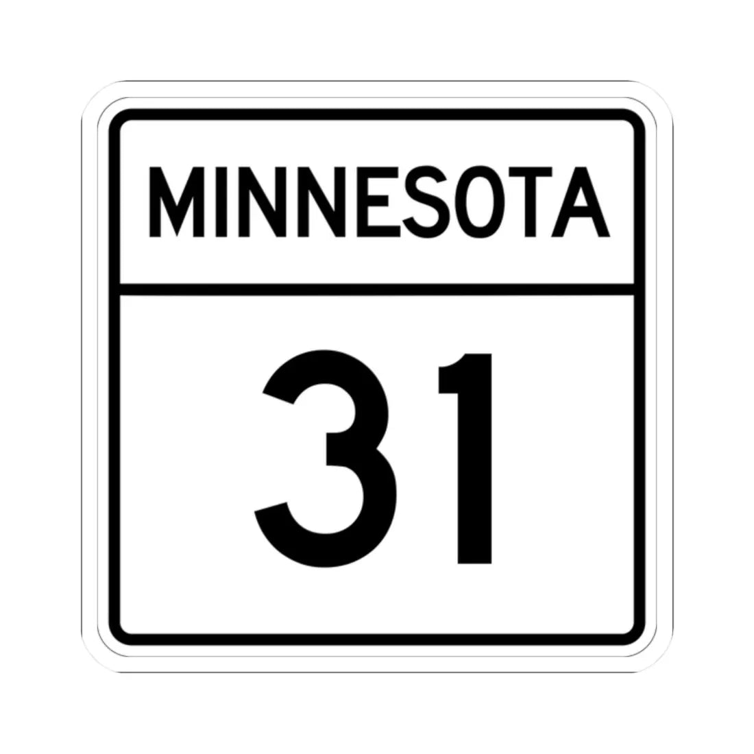 MN-31 1948 (Minnesota) (Road Sign) STICKER Vinyl Kiss-Cut Decal 2 Inch White - The Sticker Space