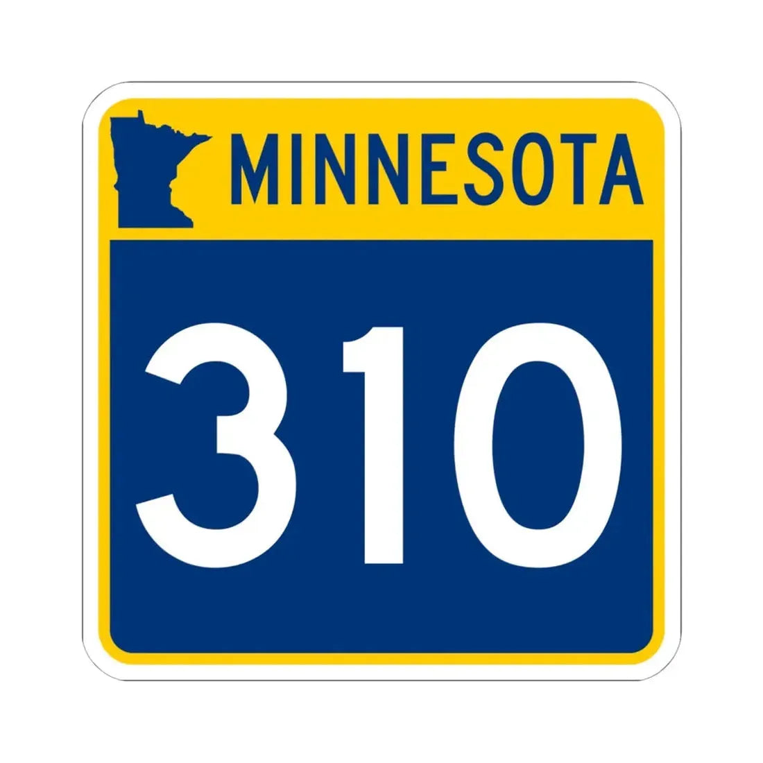 MN-310 (Minnesota) (Road Sign) STICKER Vinyl Kiss-Cut Decal 6 Inch White - The Sticker Space
