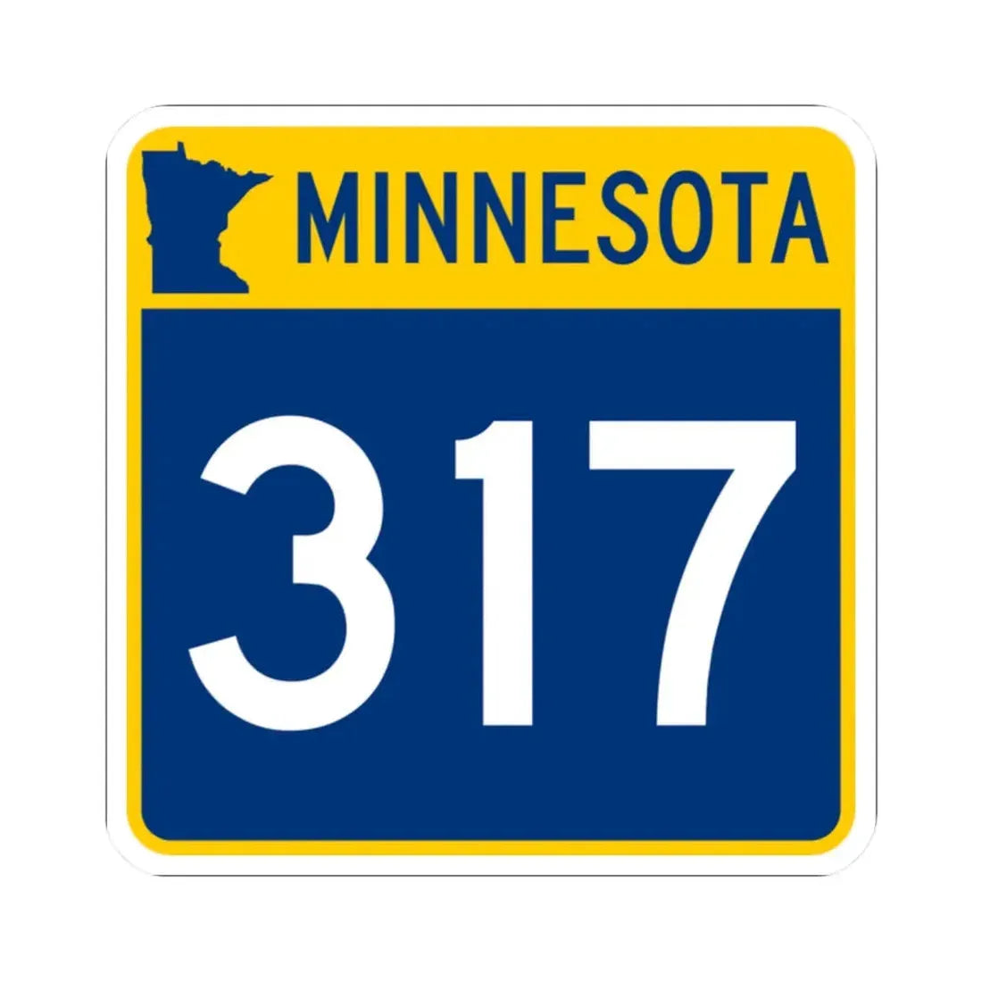 MN-317 (Minnesota) (Road Sign) STICKER Vinyl Kiss-Cut Decal 2 Inch White - The Sticker Space