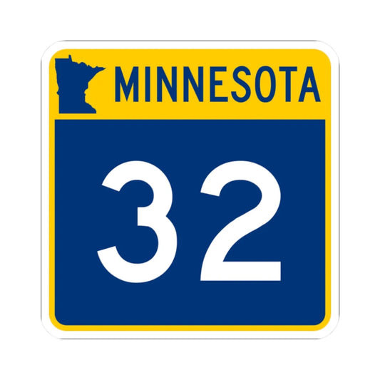 MN-32 (Minnesota) (Road Sign) STICKER Vinyl Kiss-Cut Decal 2 Inch White - The Sticker Space