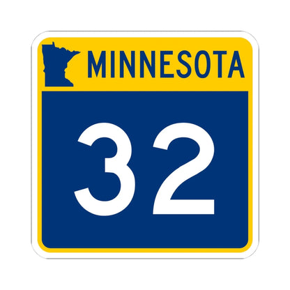 MN-32 (Minnesota) (Road Sign) STICKER Vinyl Kiss-Cut Decal 4 Inch White - The Sticker Space