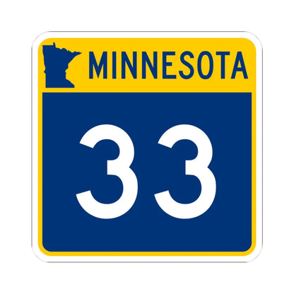 MN-33 (Minnesota) (Road Sign) STICKER Vinyl Kiss-Cut Decal 3 Inch White - The Sticker Space