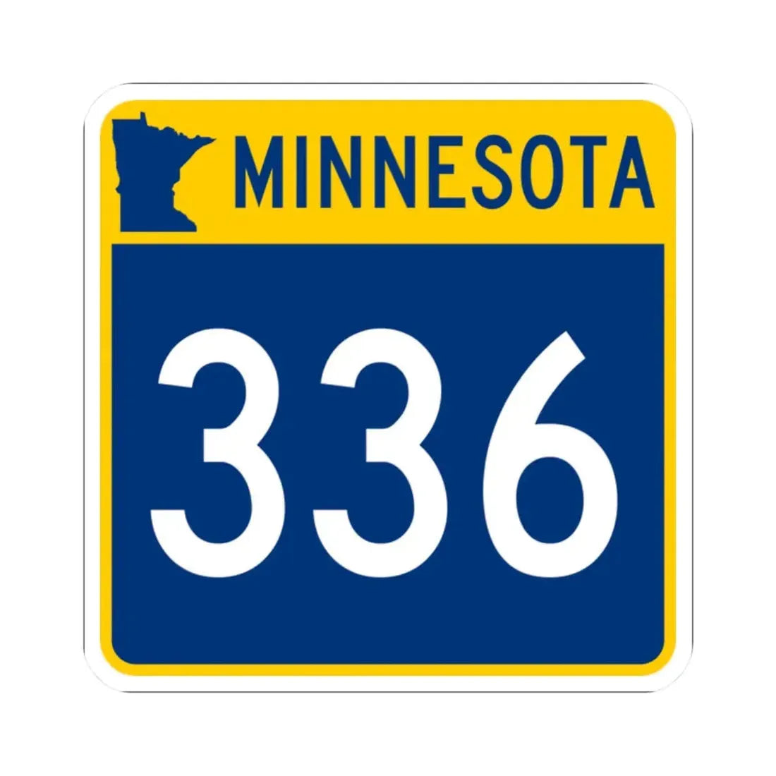 MN-336 (Minnesota) (Road Sign) STICKER Vinyl Kiss-Cut Decal 2 Inch White - The Sticker Space