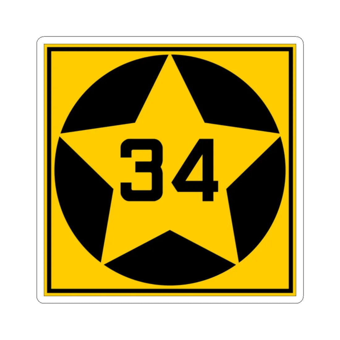 MN-34 1920 (Minnesota) (Road Sign) STICKER Vinyl Kiss-Cut Decal 2 Inch White - The Sticker Space