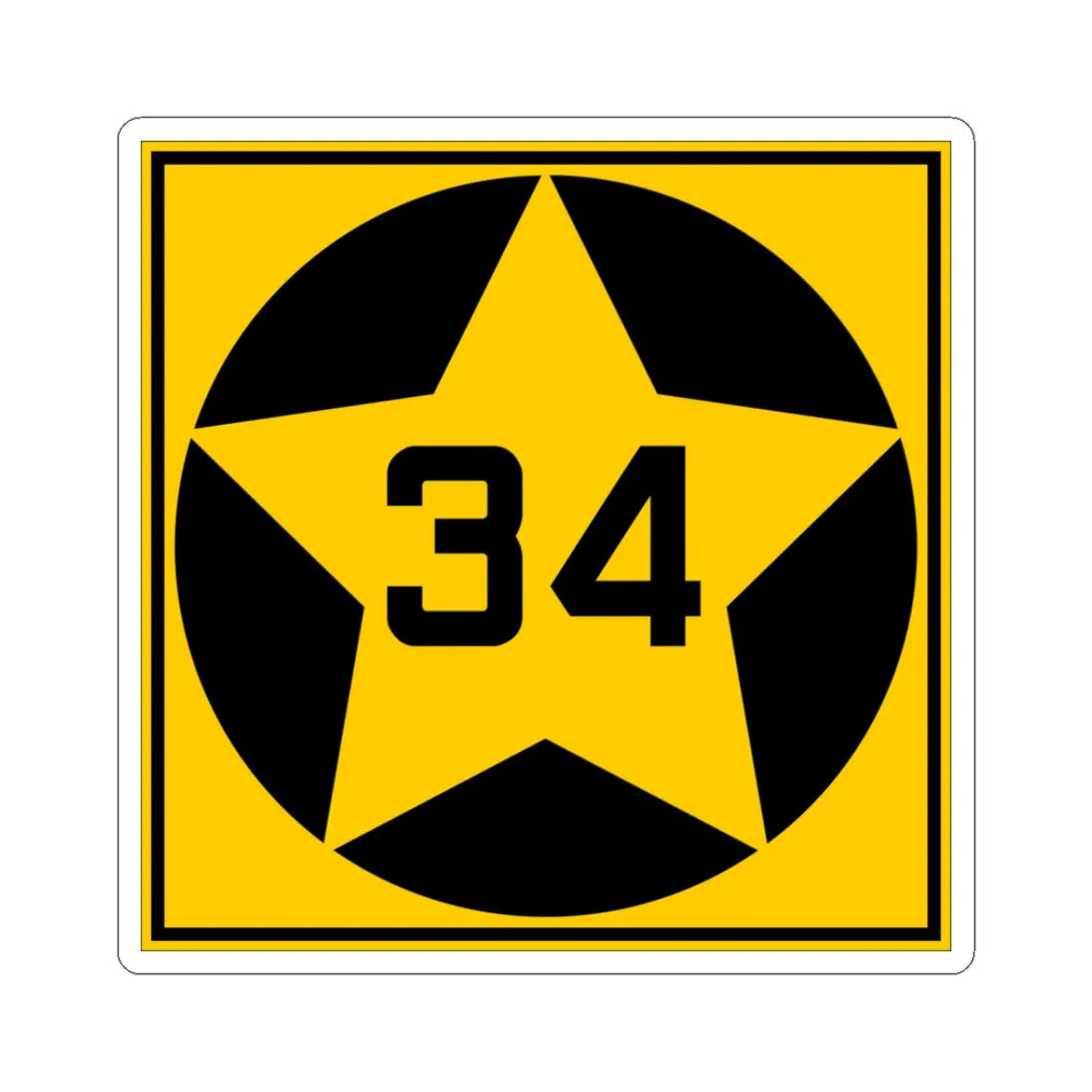 MN-34 1920 (Minnesota) (Road Sign) STICKER Vinyl Kiss-Cut Decal 3 Inch White - The Sticker Space