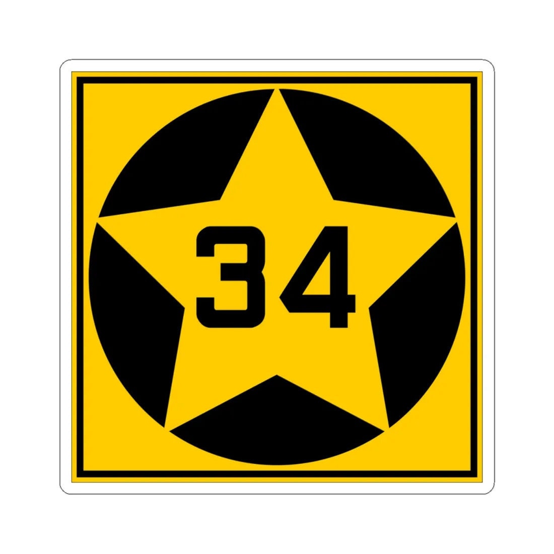 MN-34 1920 (Minnesota) (Road Sign) STICKER Vinyl Kiss-Cut Decal 4 Inch White - The Sticker Space