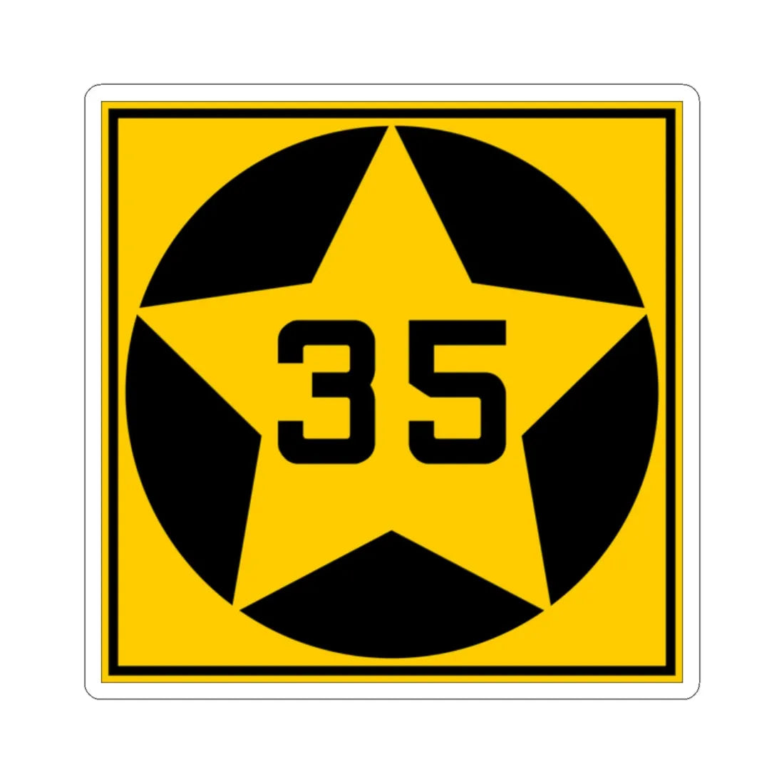 MN-35 1920 (Minnesota) (Road Sign) STICKER Vinyl Kiss-Cut Decal 2 Inch White - The Sticker Space