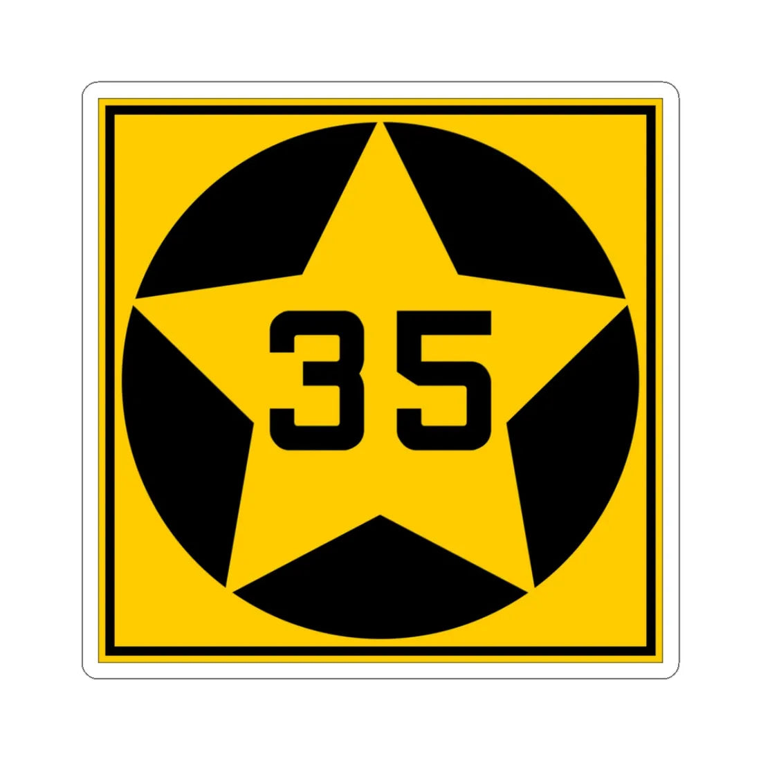 MN-35 1920 (Minnesota) (Road Sign) STICKER Vinyl Kiss-Cut Decal 3 Inch White - The Sticker Space