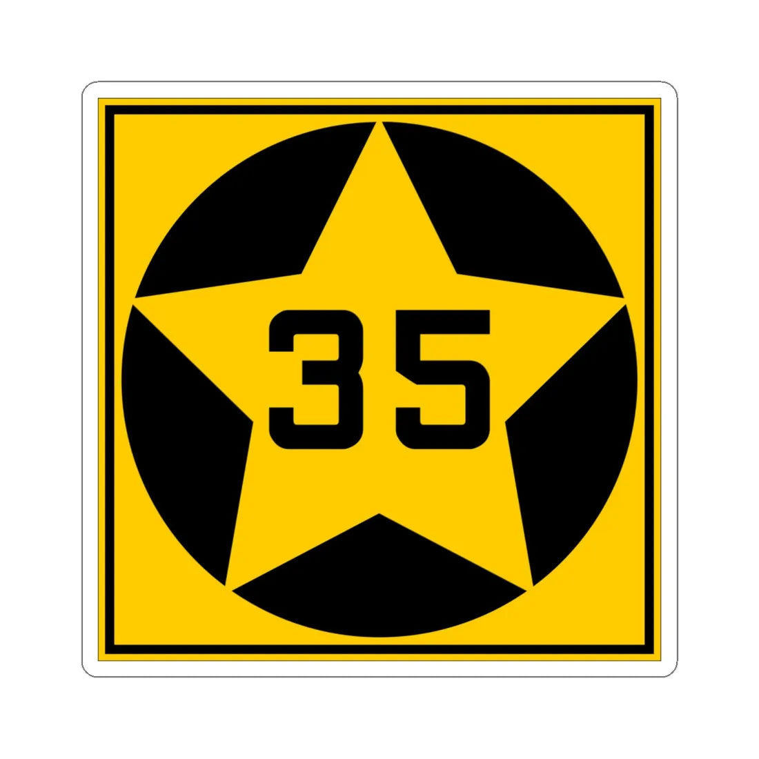 MN-35 1920 (Minnesota) (Road Sign) STICKER Vinyl Kiss-Cut Decal 6 Inch White - The Sticker Space