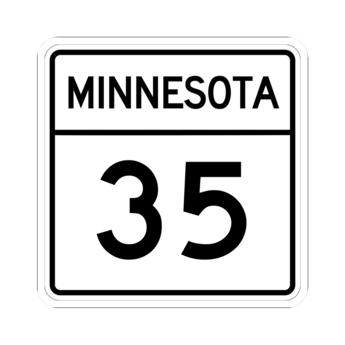 MN-35 1948 (Minnesota) (Road Sign) STICKER Vinyl Kiss-Cut Decal 2 Inch White - The Sticker Space