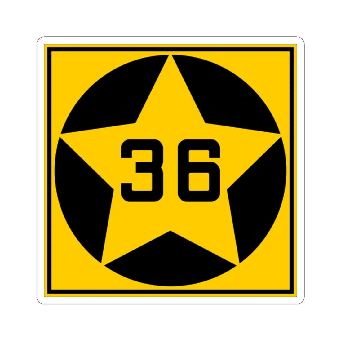 MN-36 1920 (Minnesota) (Road Sign) STICKER Vinyl Kiss-Cut Decal 2 Inch White - The Sticker Space