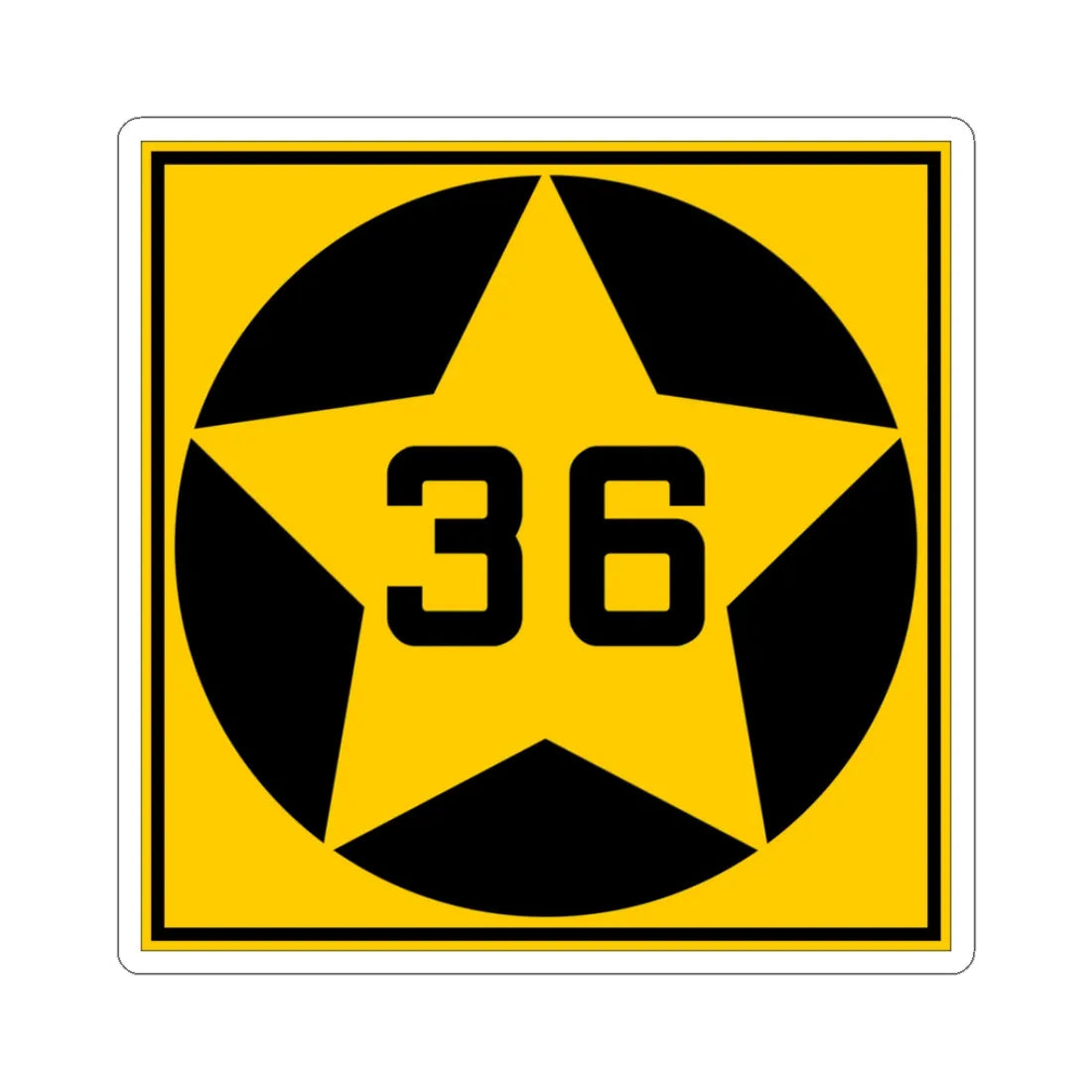 MN-36 1920 (Minnesota) (Road Sign) STICKER Vinyl Kiss-Cut Decal 3 Inch White - The Sticker Space