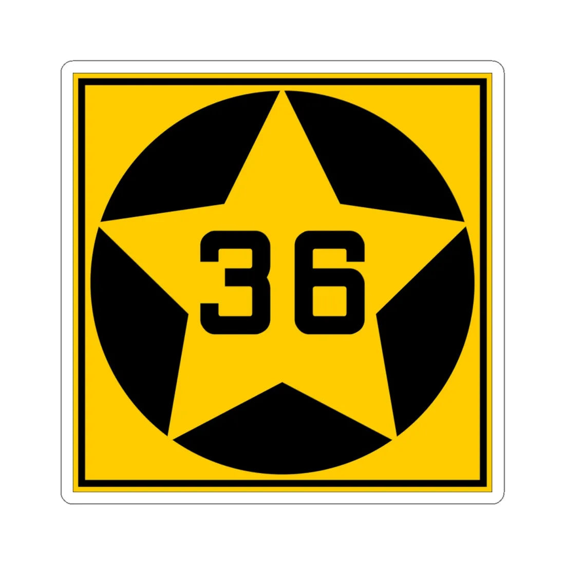 MN-36 1920 (Minnesota) (Road Sign) STICKER Vinyl Kiss-Cut Decal 4 Inch White - The Sticker Space