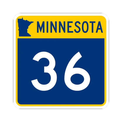 MN-36 (Minnesota) (Road Sign) STICKER Vinyl Kiss-Cut Decal 2 Inch White - The Sticker Space